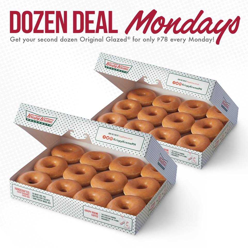 Krispy Kreme Double Dozen Mondays Buy One Box Of Original Glazed